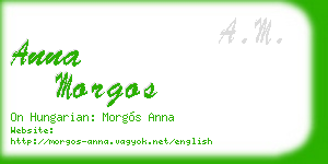 anna morgos business card